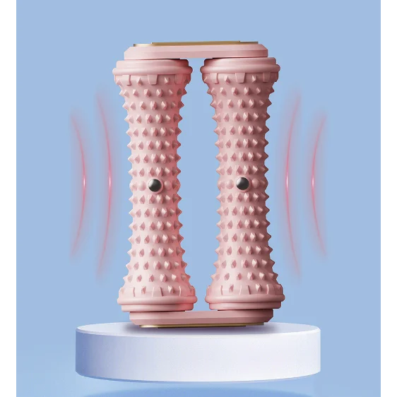 Pink Ergonomic Dual Foot Massage Roller - Deep Tissue