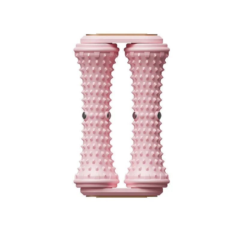 Pink Ergonomic Dual Foot Massage Roller - Deep Tissue