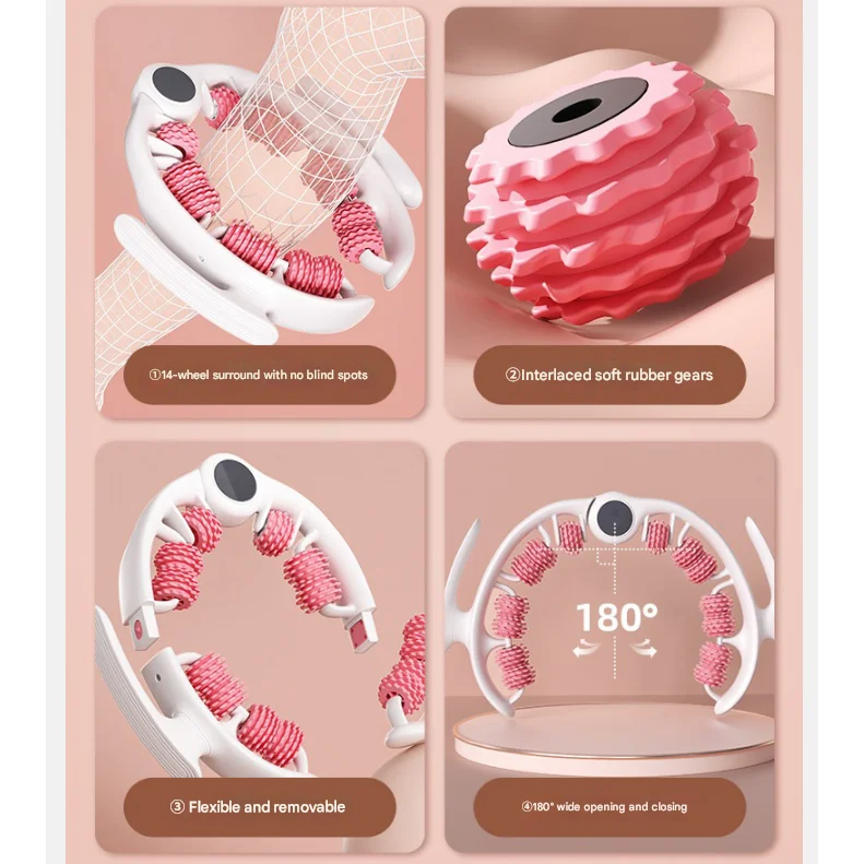 Pink Ergonomic U-Shape Leg Roller 360 Degree Massager