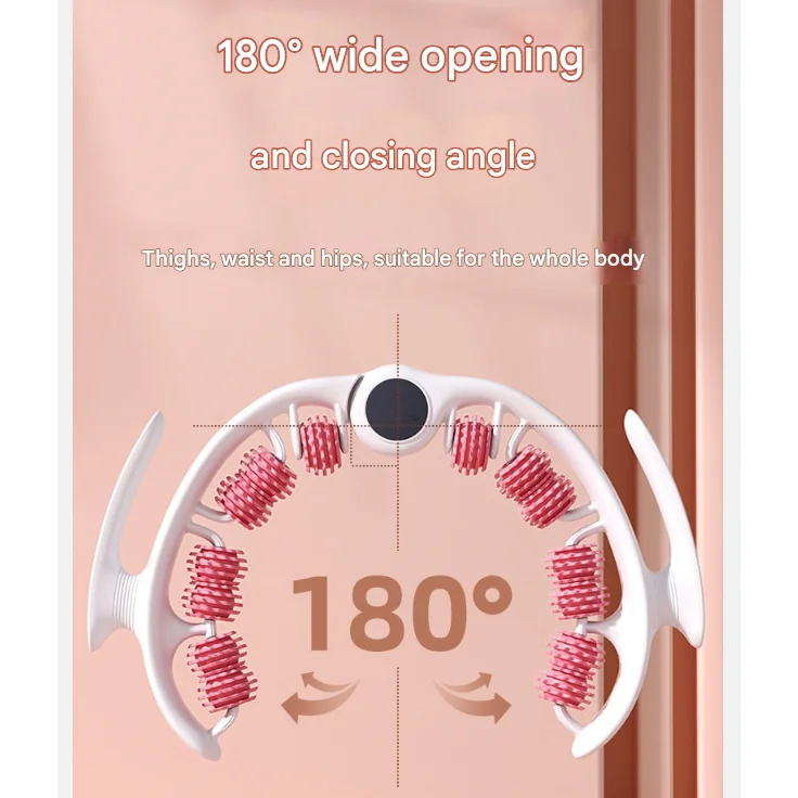 Pink Ergonomic U-Shape Leg Roller 360 Degree Massager