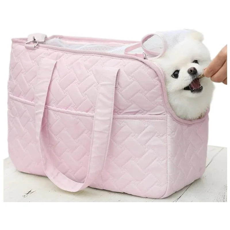 Pink Fashionable Pet Carrier Bag - Stylish Handbag for Cats