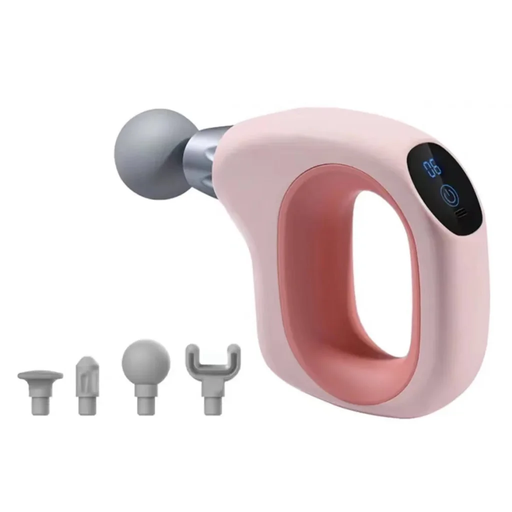 Pink Handheld Massage Gun - Compact and Portable Adjustable