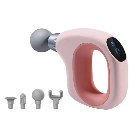 Pink Handheld Massage Gun - Compact and Portable Adjustable