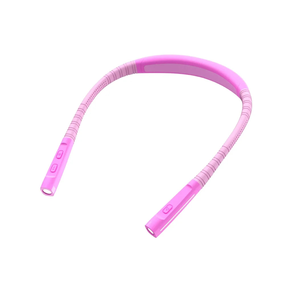 Pink Hands-Free Adjustable LED Neck Reading Light with 3