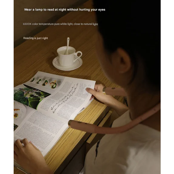 Pink Hands-Free LED Neck Reading Light - USB Rechargeable