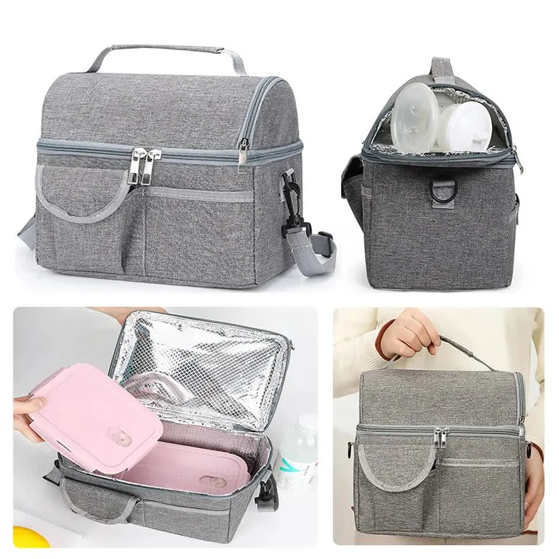 Pink Large Insulated Breast Milk Storage Bag Dual Layer