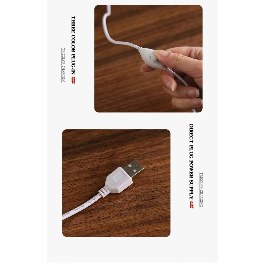 Pink LED Glass Night Light with Mountain Design USB