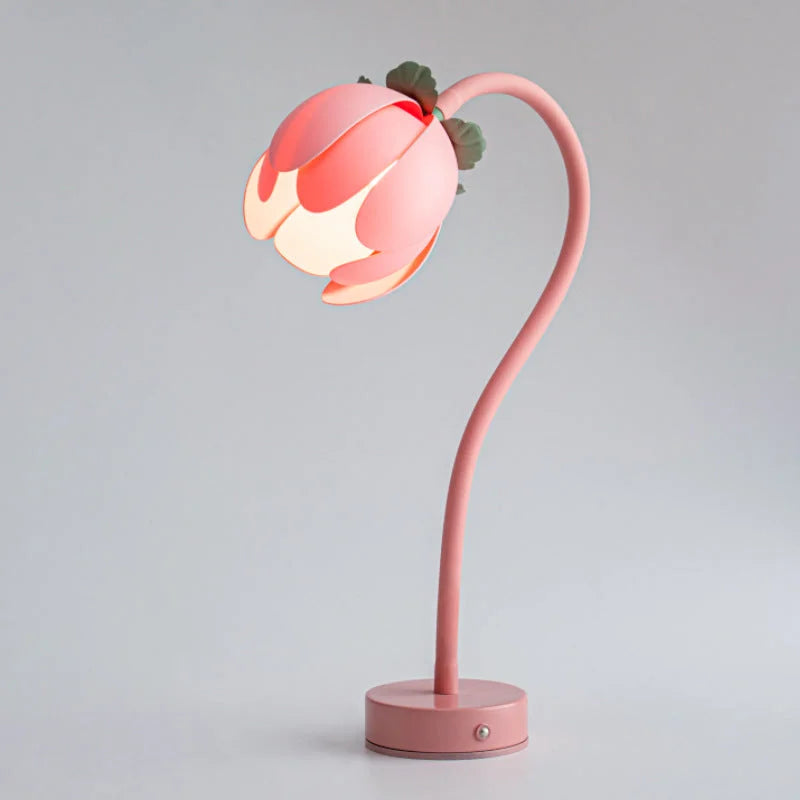 Pink LED Tulip Desk Lamp - Flexible Gooseneck Decorative
