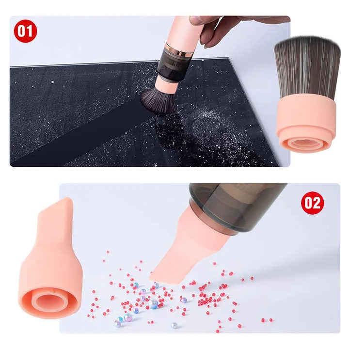 Pink Mini Portable Wireless Dust Vacuum Cleaner Powerful