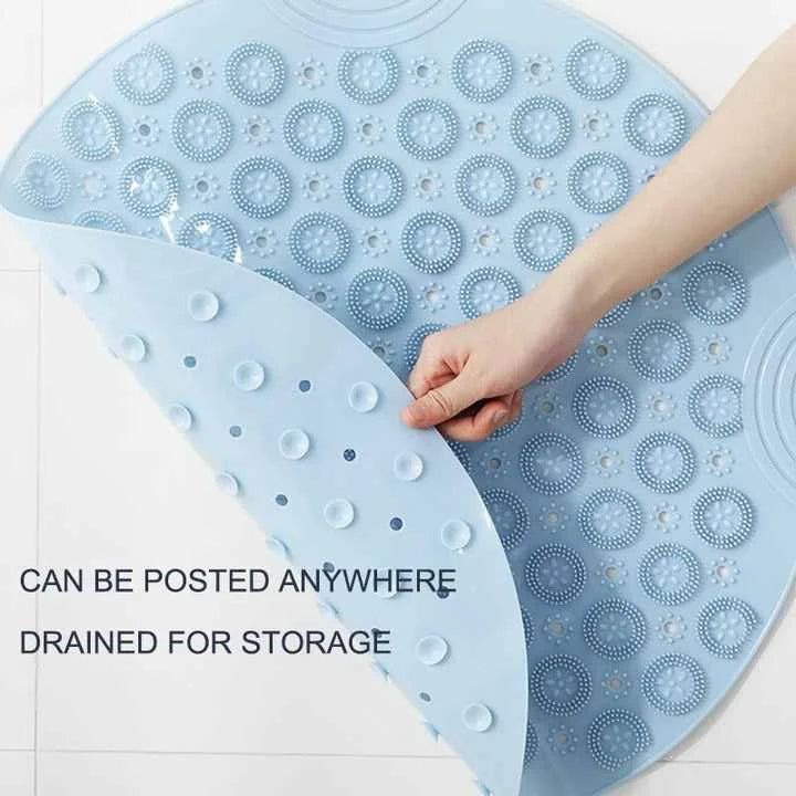 Pink Non-Slip Round Shower Foot Scrubber Mat - Soft