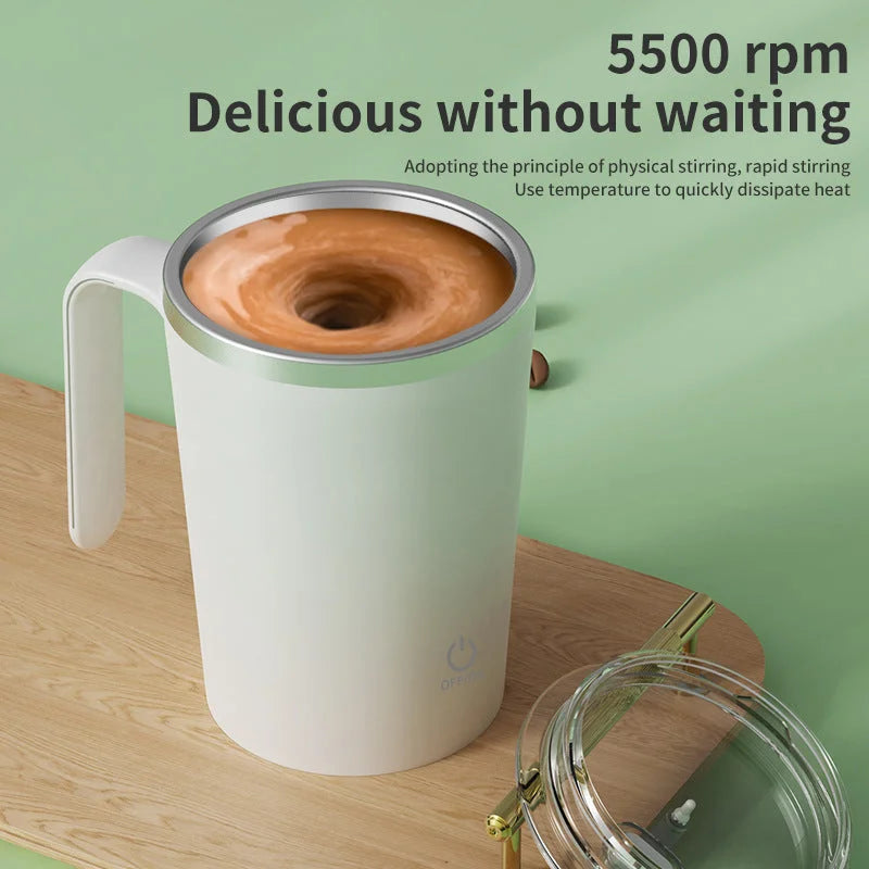 Pink Portable Automatic Mixing Coffee Cup - Stainless Steel