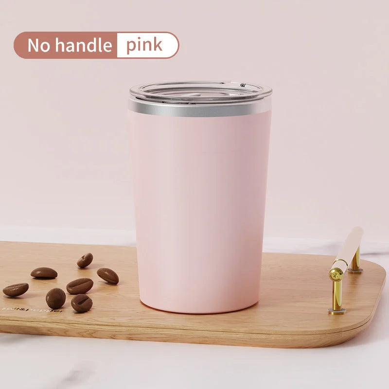 Pink Portable Automatic Mixing Coffee Cup Stainless Steel