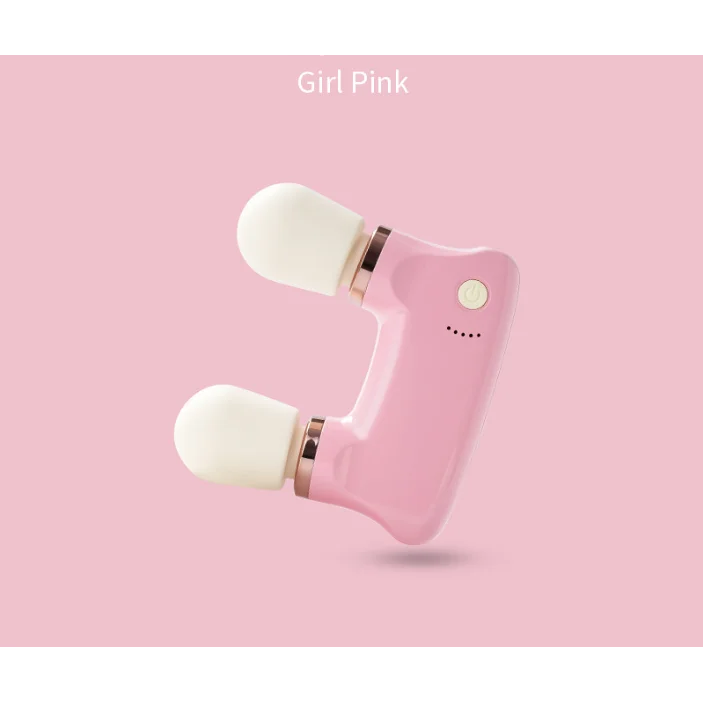 Pink Portable Dual Head Mini Massager - 5 Modes Quiet