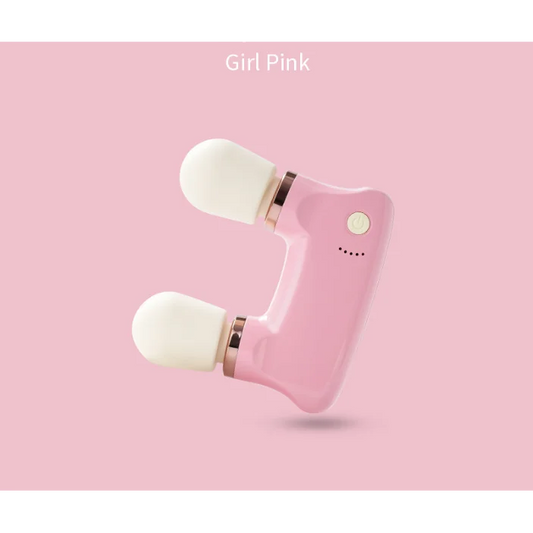 Pink Portable Dual Head Mini Massager - 5 Modes Quiet