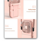 Pink Portable Handheld Fan with Neck Strap & Phone Stand