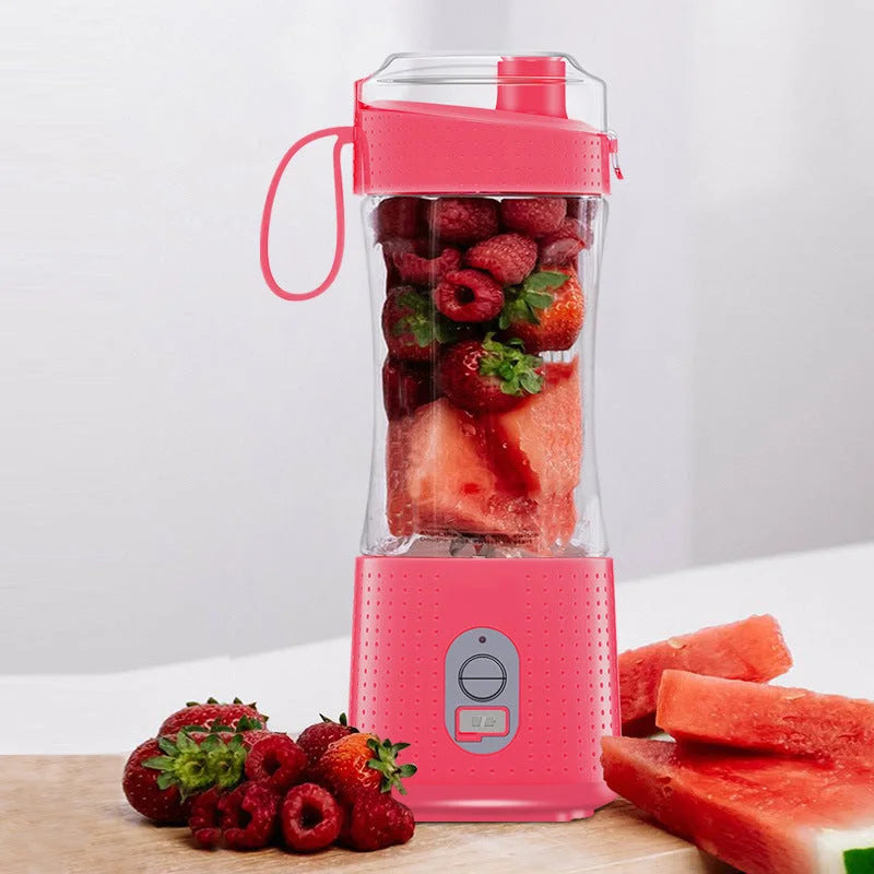 Pink Portable Mini Juicer - Rechargeable Electric Fruit