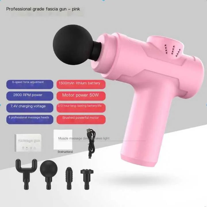 Pink Portable Mini Massage Gun for Deep Tissue - Adjustable