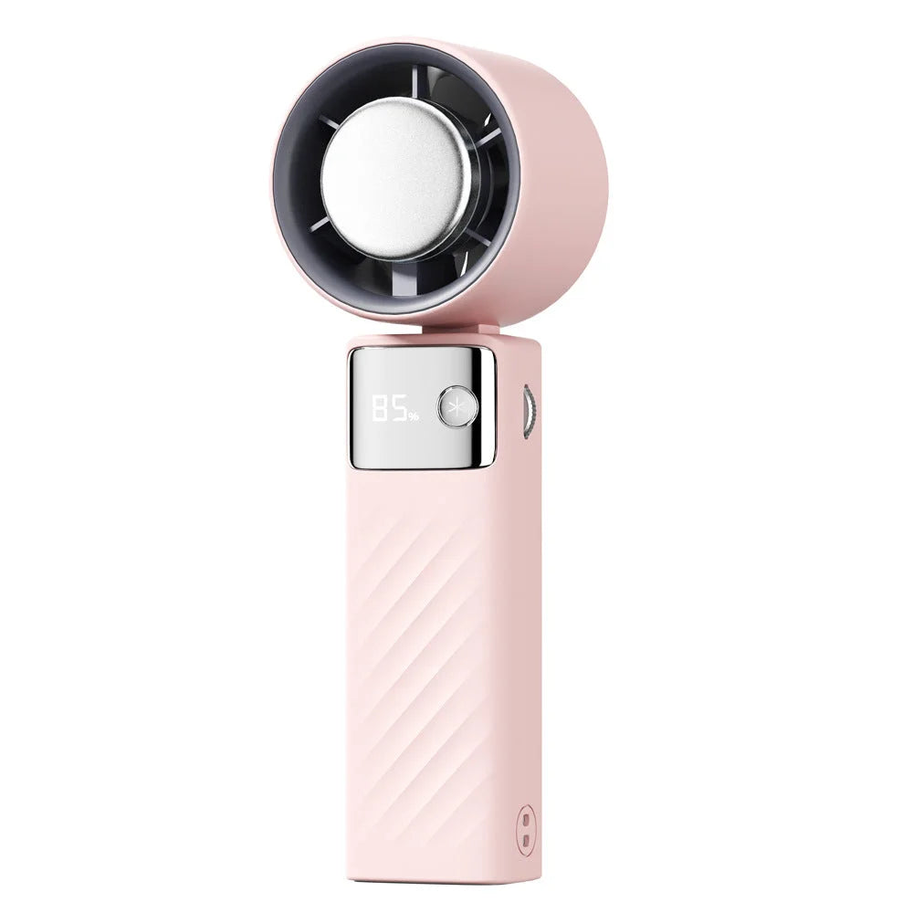 Pink Portable Turbo Handheld USB Rechargeable Fan