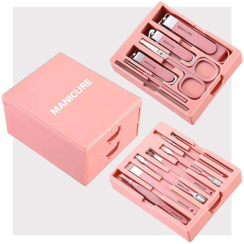Pink Premium 13-in-1 Manicure & Grooming Kit - Professional