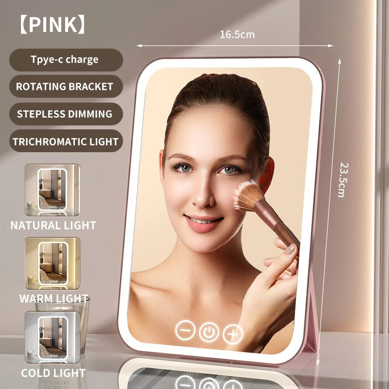 Pink Professional LED Vanity Mirror - 3 Color Lights