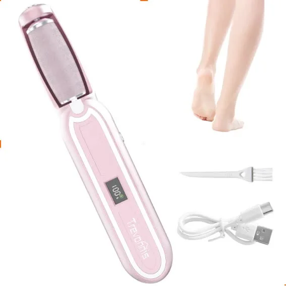 Pink Rechargeable Electric Callus Remover - 3 Speeds LCD