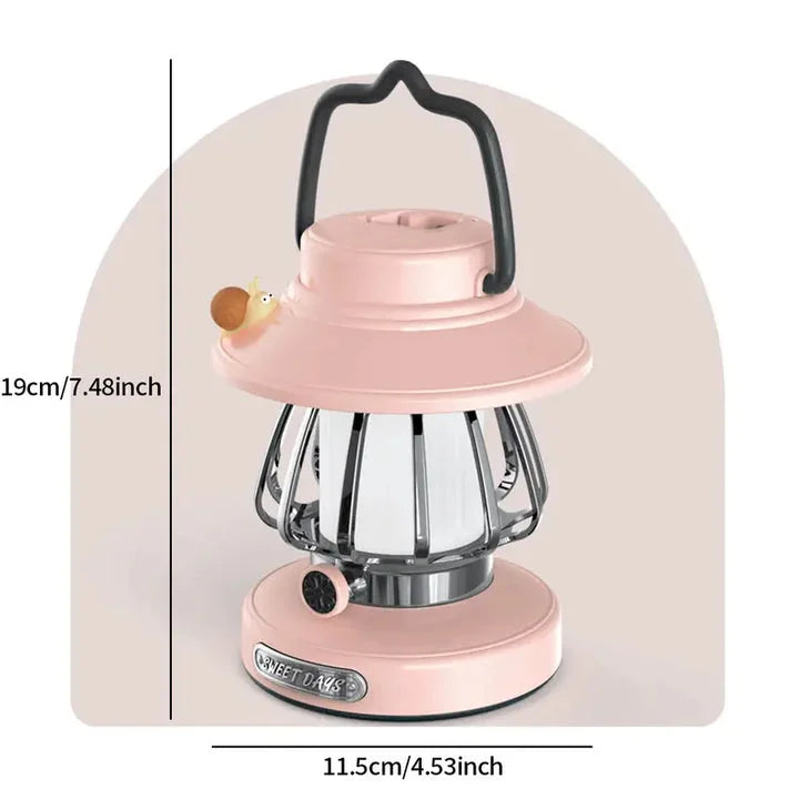 Pink Retro Snail Night Light - Portable Rechargeable