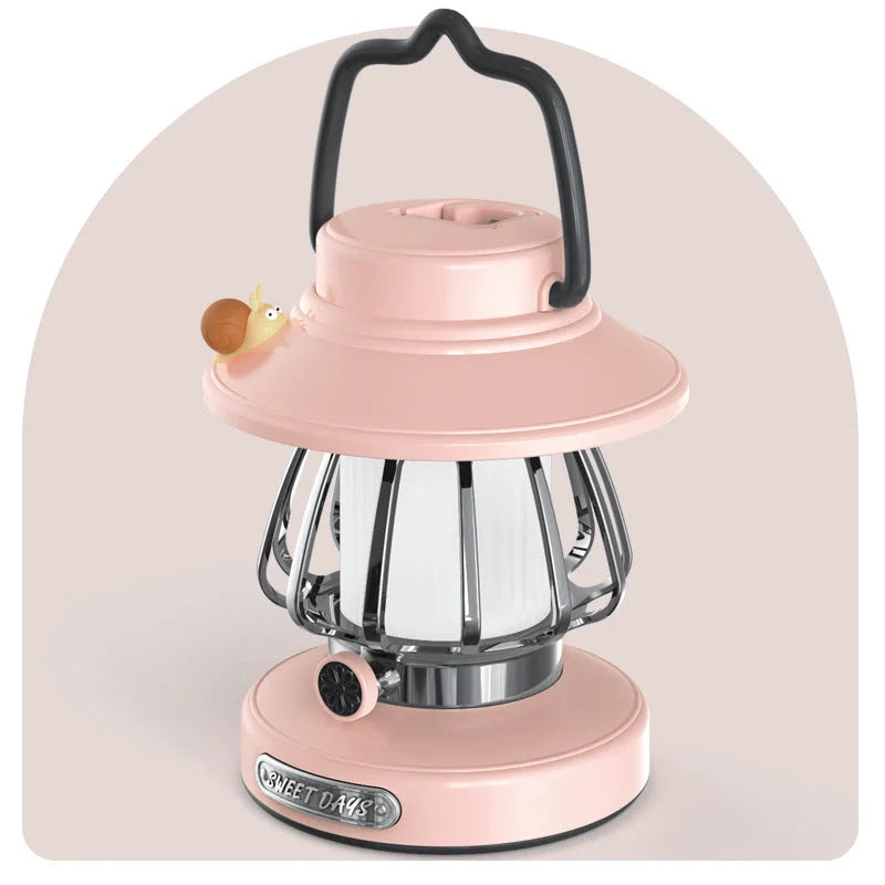 Pink Retro Snail Night Light - Portable Rechargeable