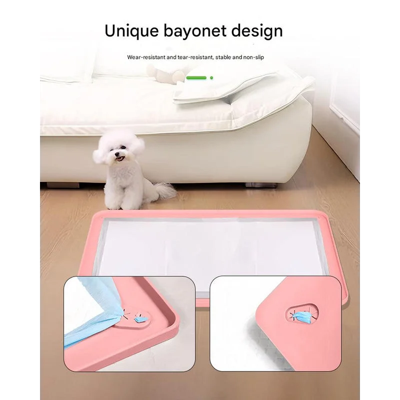 Pink Reusable Silicone Pet Pee Pad Holder - Non-Slip