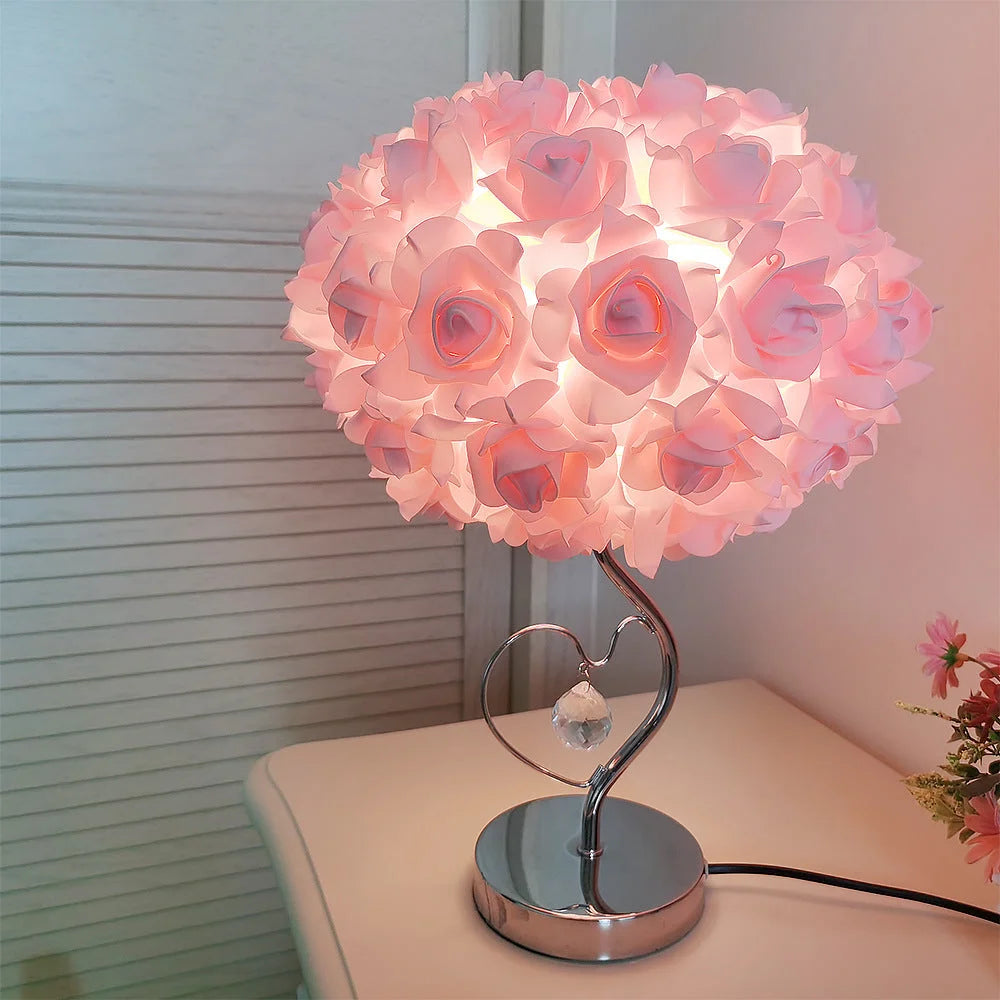 Pink Roses And Silver Base Romantic Red Rose
