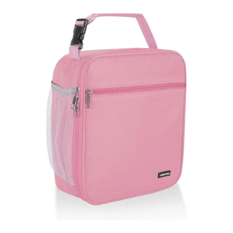 Pink Set of 2 Handheld Insulated Lunch Bags for Food