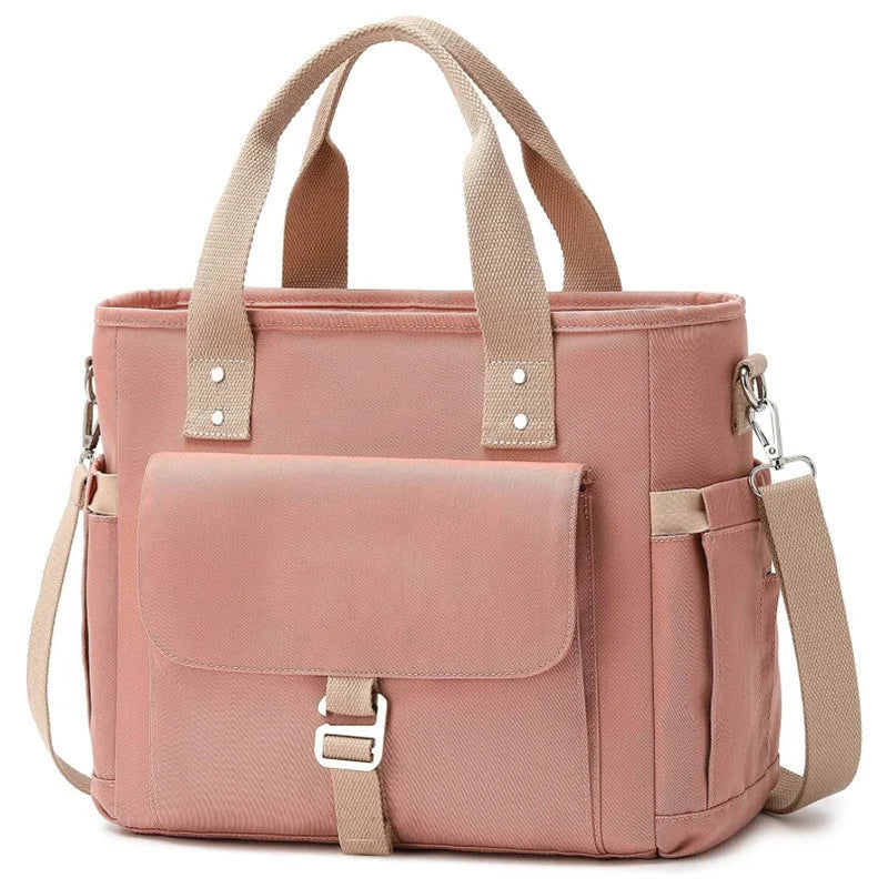 Pink Spacious Insulated Lunch Bag - Wide Open Design