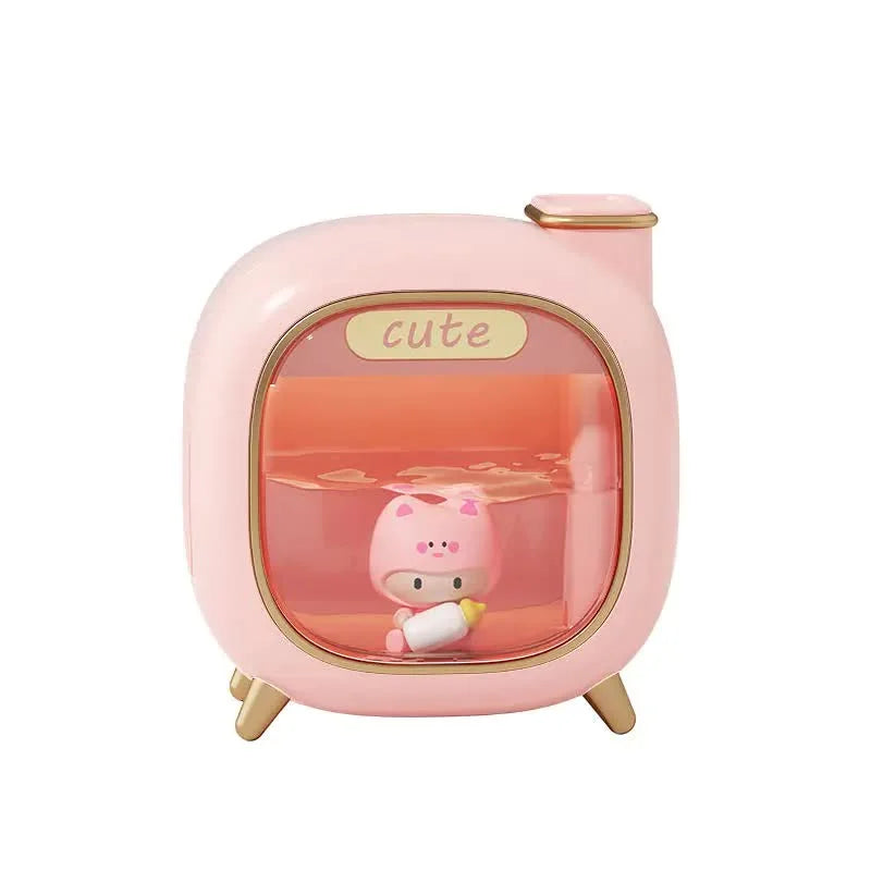 Pink USB Desktop Dual Mist Cute Humidifier with Essential