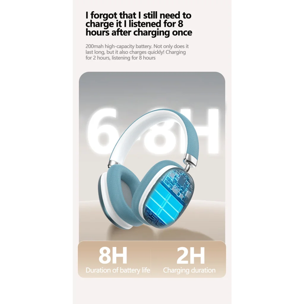 Pink Wireless Bluetooth Headphones - Over-Ear Deep Bass