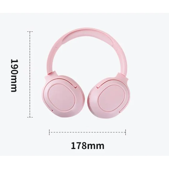 Pink Wireless Over-Ear Headphones - Bluetooth 5.0 Long