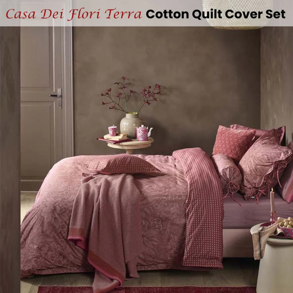 PIP Studio Casa Dei Fiori Terra Cotton Quilt Cover Set