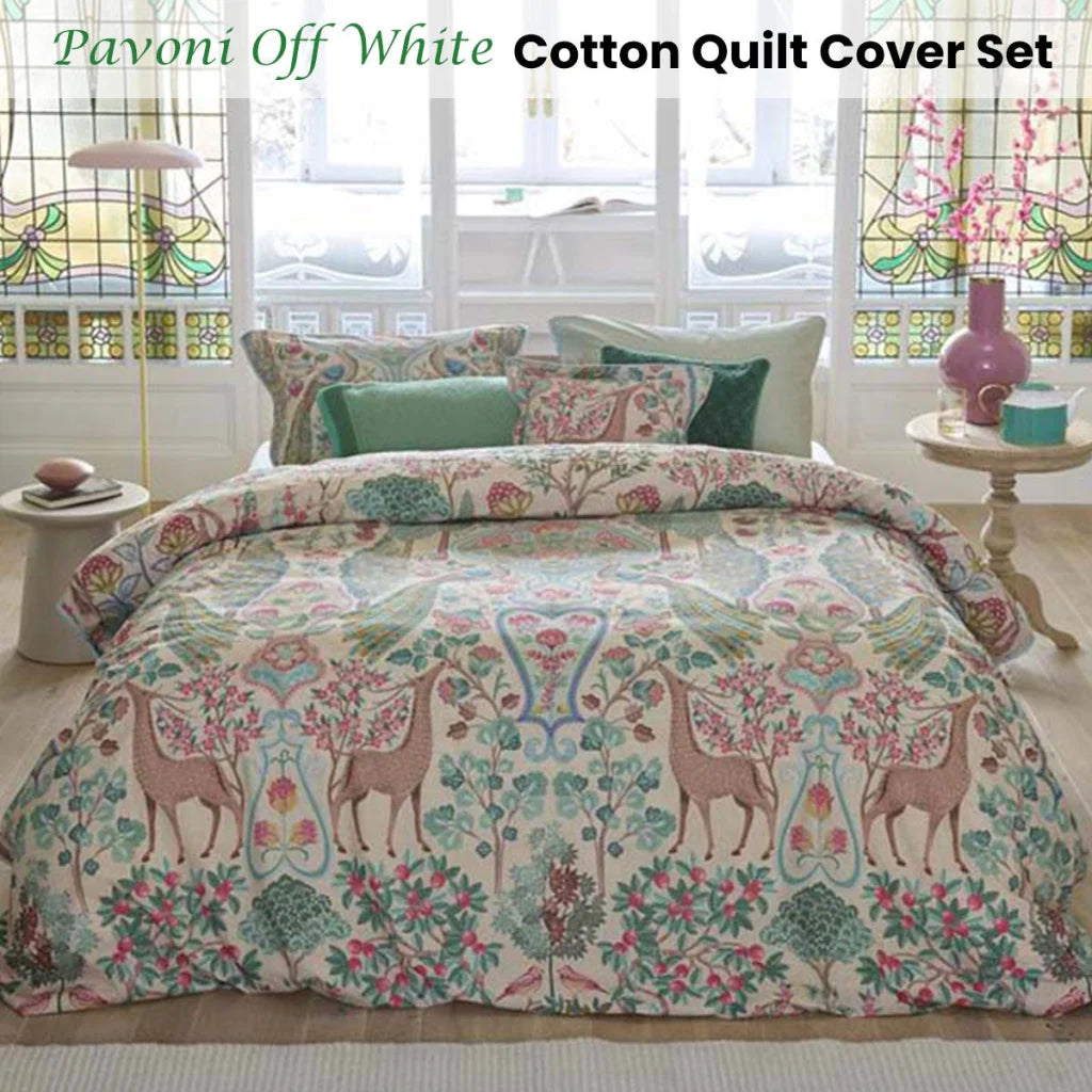 PIP Studio Pavoni Off White Cotton Quilt Cover Set - King