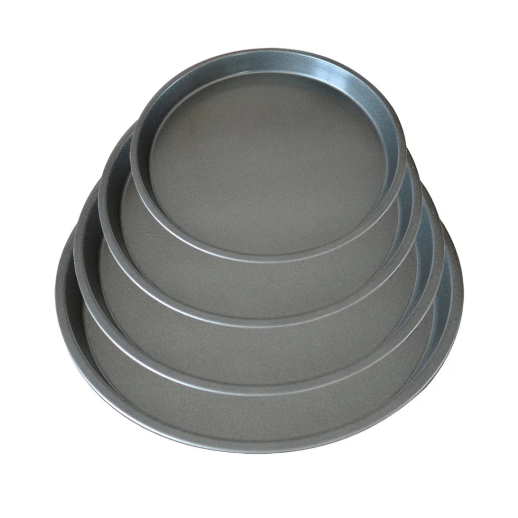 Pizza Tray Set Premium Round Black Steel Non-Stick Oven Baking Plate Pan