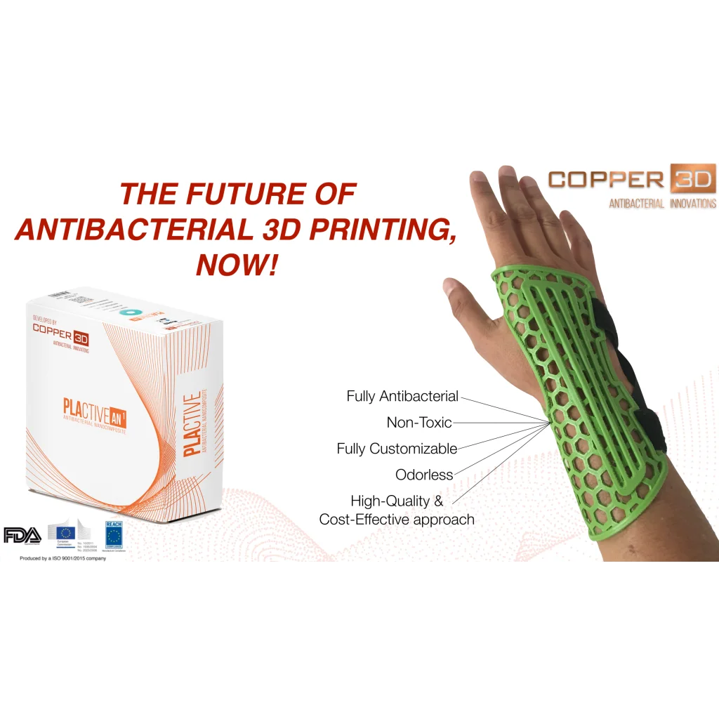 PLActive Copper 3D PLA Filament 2.85mm 750g Antibacterial