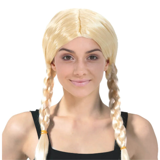PLAITED WIG Braided Costume Party Hair Schoolgirl Dress