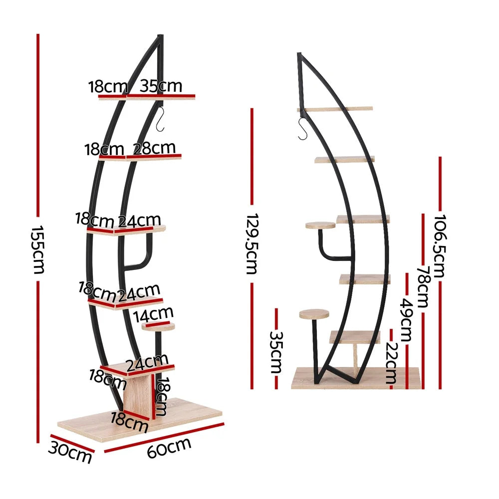 Plant Stand 6-Tier Ladder Shelf - Corner Design - Furniture