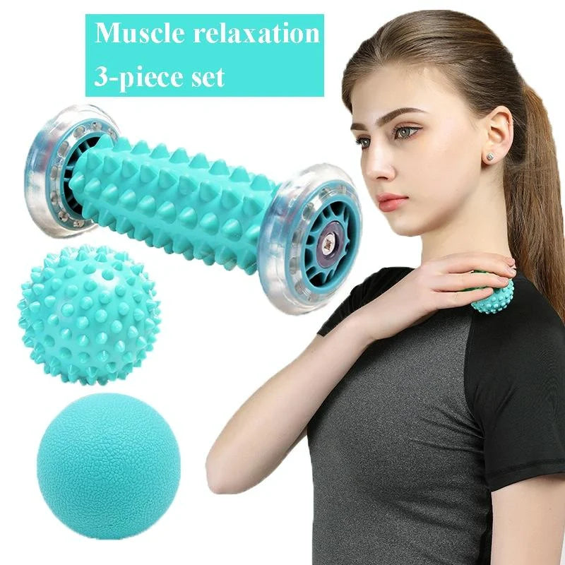 Plantar Fascia Massage Ball Set Blue Foot Bottom Bump