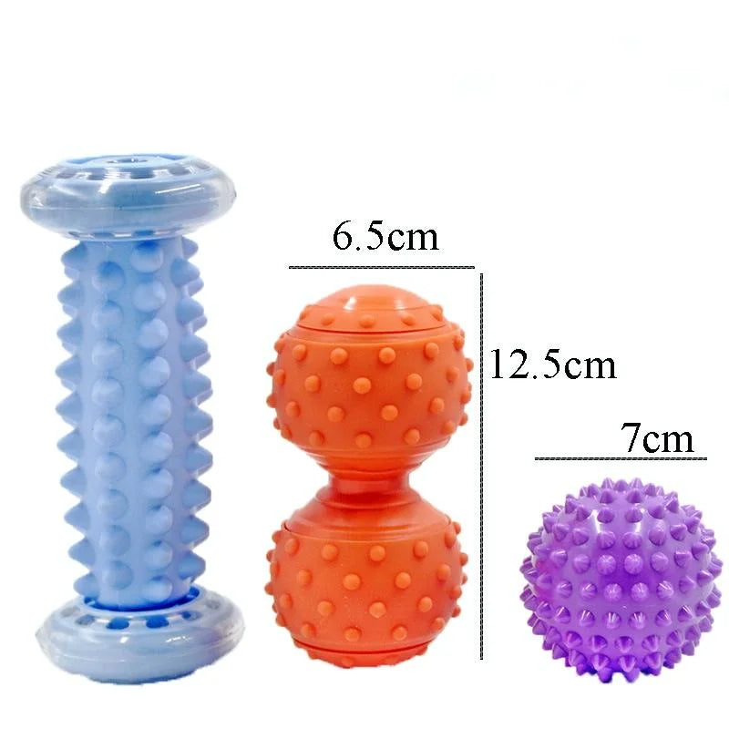 Plantar Fascia Massage Ball Set Blue Foot Bottom Bump