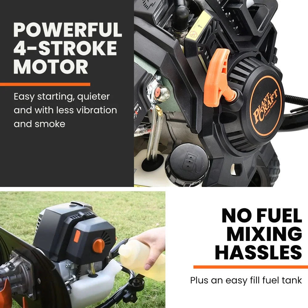 PLANTCRAFT 46CC Garden Cultivator Tiller Handheld 15’’ Inch