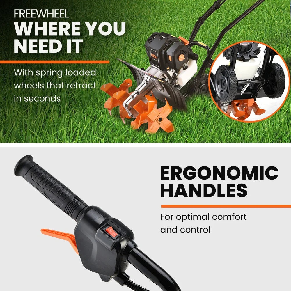 PLANTCRAFT 46CC Garden Cultivator Tiller Handheld 15’’ Inch