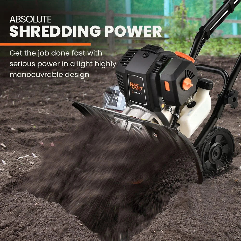 PLANTCRAFT 46CC Garden Cultivator Tiller Handheld 15’’ Inch