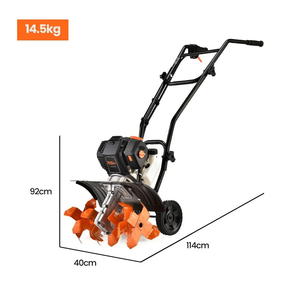 PLANTCRAFT 46CC Garden Cultivator Tiller Handheld 15’’ Inch