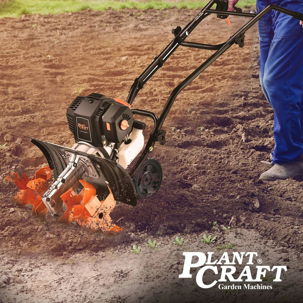 PLANTCRAFT 46CC Garden Cultivator Tiller Handheld 15’’ Inch
