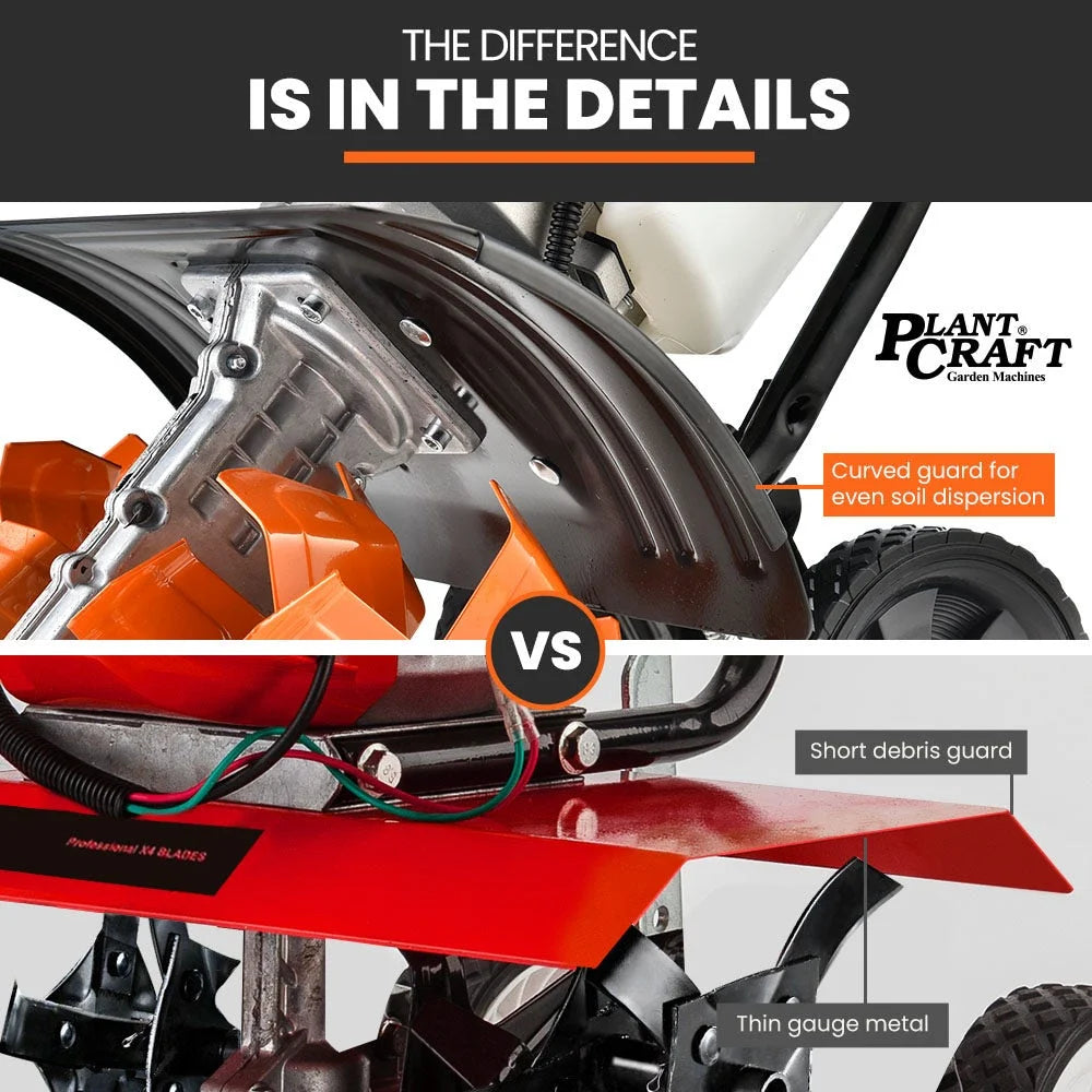 PLANTCRAFT 46CC Garden Cultivator Tiller Handheld 15’’ Inch