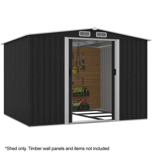 PlantCraft Galvanised Steel Garden Shed 2.58 x 2.07 x 2.02m