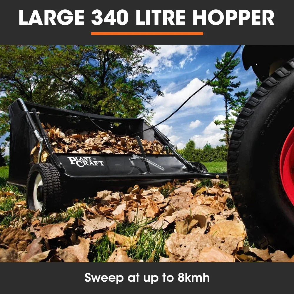 PlantCraft Lawn Sweeper 38’’ Wide Tow Behind Leaf and Grass